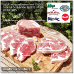 Beef Ribeye lip-on USDA CHOICE frozen whole cut +/- 8kg price/kg brand BLUERIBBON - PREORDER 2-3 days notice (Scotch-Fillet / Cube-Roll)